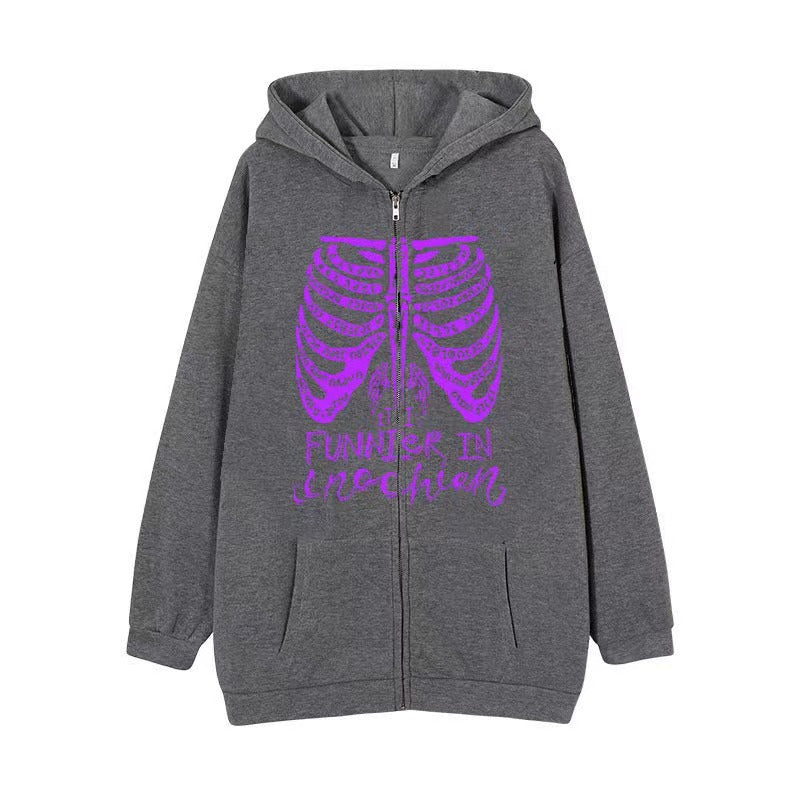 VLOVELAW 2025 Popular and  Diablo Skull Sweatshirt Men's and Women's Hoodies Goth Couple Harajuku Large Size Zipper Sweater