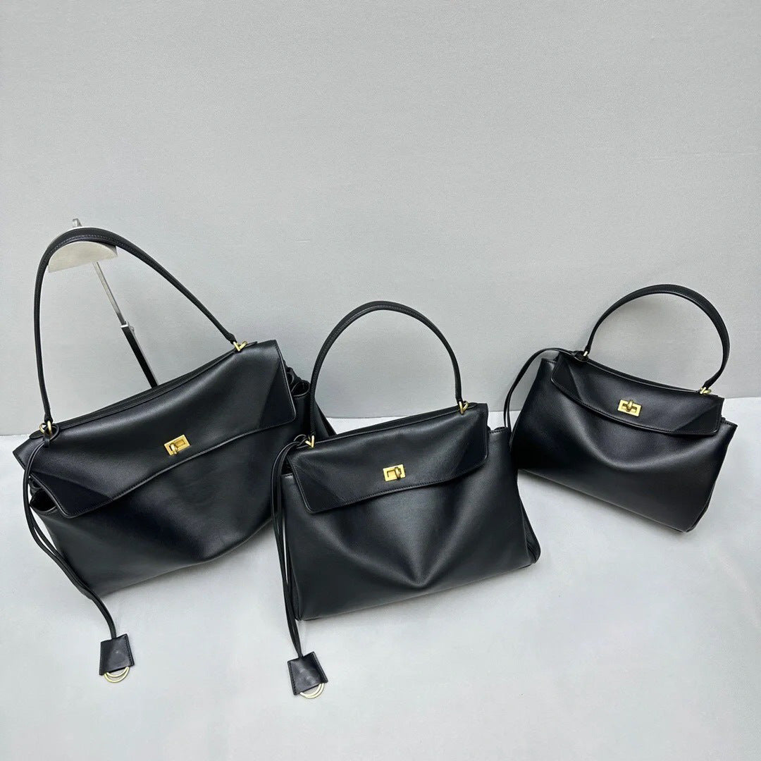 VLOVELAW New Genuine Leather Rodeo Tote Bag Large Capacity Lock Kelly Bag Leisure Commute Shoulder Messenger Bag for Women