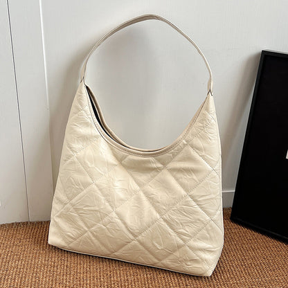 VLOVELAW 2025 Rhombus underarm bag women's large-capacity shoulder bag popular new niche design handbag commuter tote bag