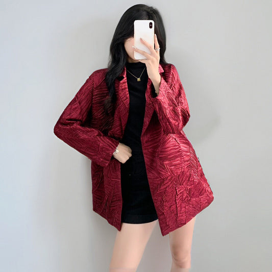 2025 fashion women's clothing high-end jacket autumn commuting versatile suit loose temperament professional small suit outside