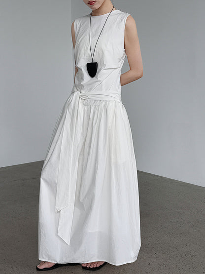 Luxi, Korean waist and thin bud vest skirt, summer new lazy wind sleeveless strap-on dress 9749