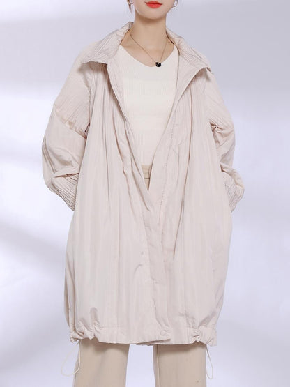 2025 cotton-padded clothes for women's high-end women's medium and long designs, pleated jackets, warm and fashionable cotton-padded clothes, casual and versatile.