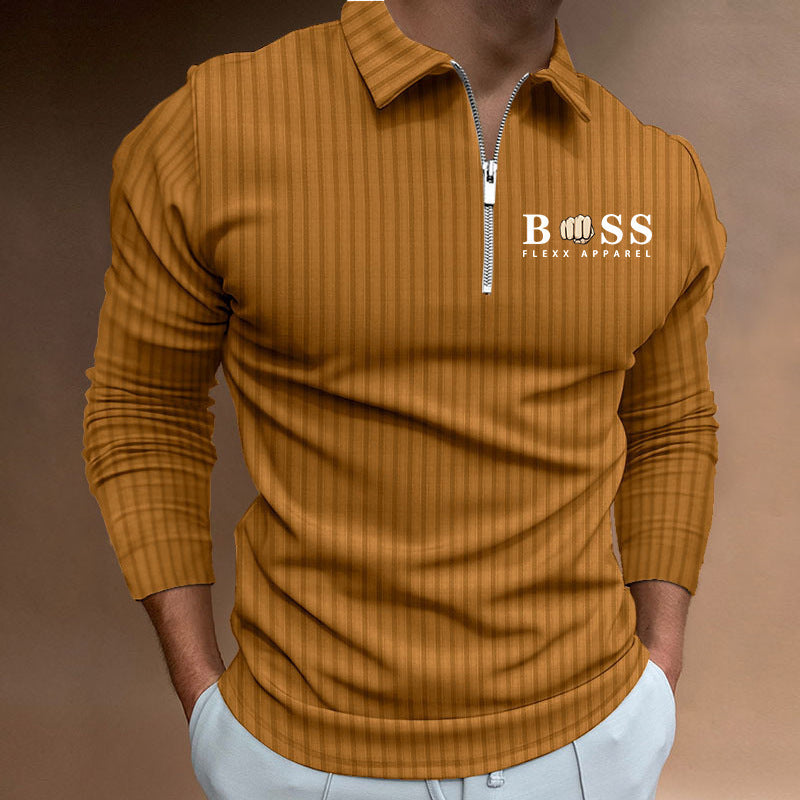 VLOVELAW 2025 Popular, , Autumn and Winter Express  New POLO Shirt Zipper Striped Long Sleeve Men's Polo Shirt
