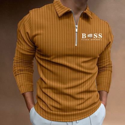 VLOVELAW 2025 Popular, , Autumn and Winter Express  New POLO Shirt Zipper Striped Long Sleeve Men's Polo Shirt