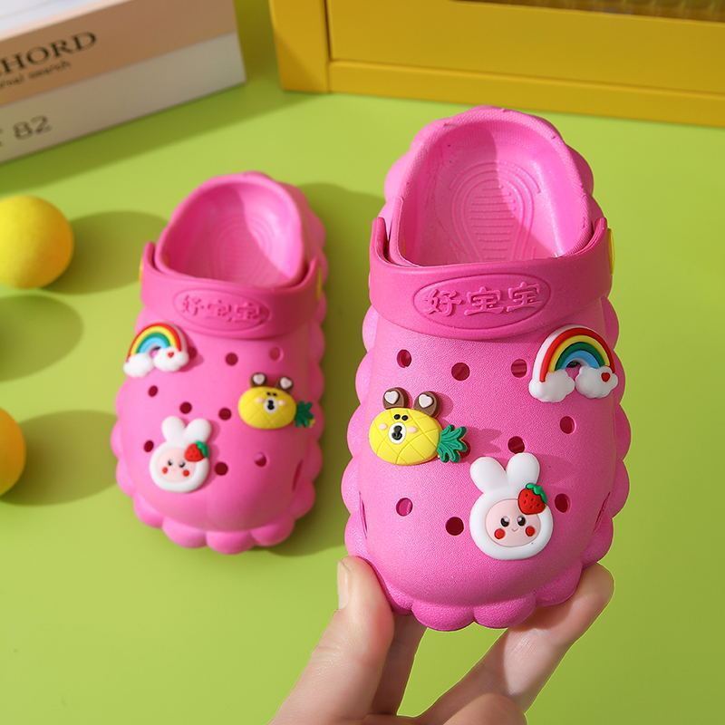 VLOVELAW Summer New Children's Sandals Casual Beach Hole Shoes Cute Cartoon Home Slippers Non-Slip Soft Bottom