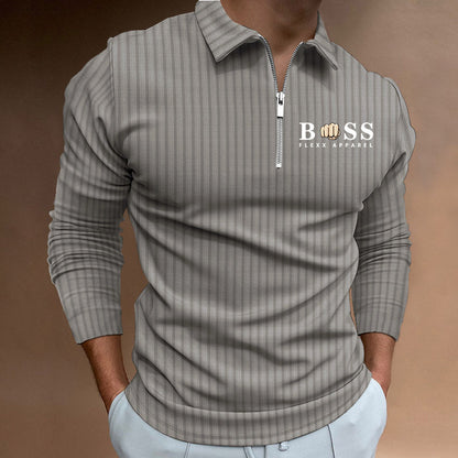 VLOVELAW 2025 Popular, , Autumn and Winter Express  New POLO Shirt Zipper Striped Long Sleeve Men's Polo Shirt