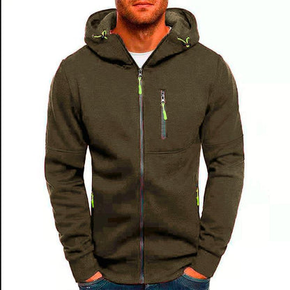 VLOVELAW 2025 popular Cross-New Hot Trade Autumn Spring Men's Sports Fitness Casual Jacquard Zipper Sweater Cardigan Hooded Jacket