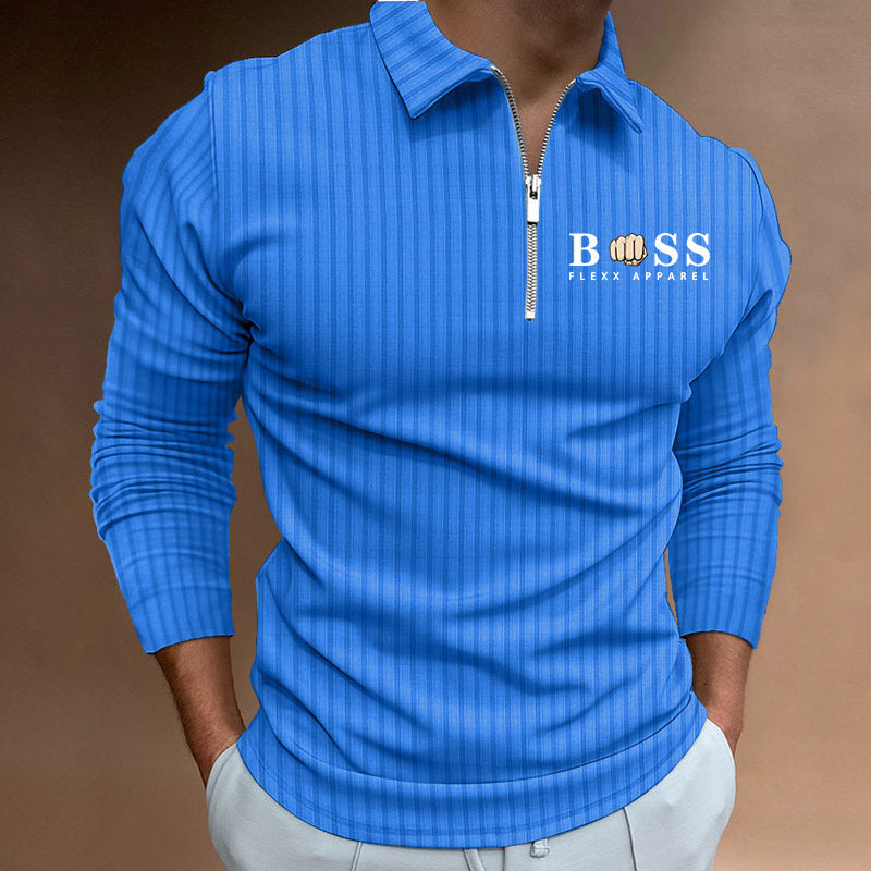VLOVELAW 2025 Popular, , Autumn and Winter Express  New POLO Shirt Zipper Striped Long Sleeve Men's Polo Shirt