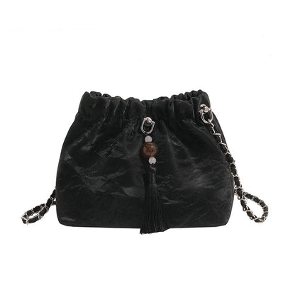 VLOVELAW 2025 Niche design messenger chain bag women's popular new trendy fashion portable commuter bag premium texture bucket bag