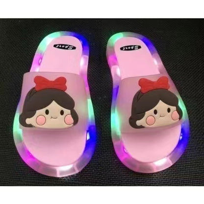 VLOVELAW Online Influencer Fashion Luminous Children's Slippers Strawberry Crystal Shoes Shiny Color Light Girlfriends Girls Shiny Sandals