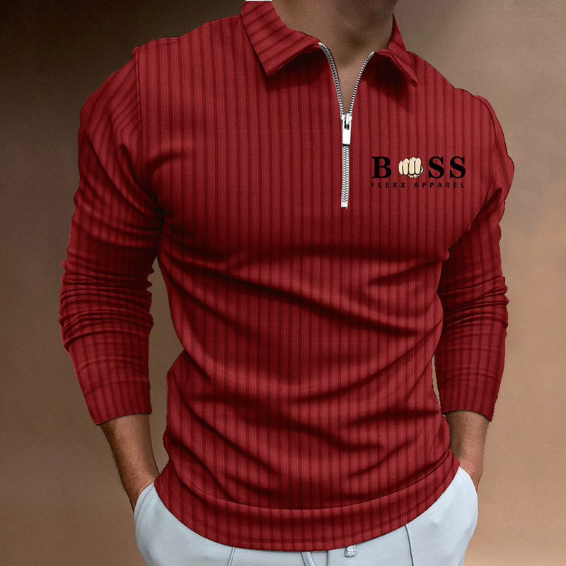 VLOVELAW 2025 Popular, , Autumn and Winter Express  New POLO Shirt Zipper Striped Long Sleeve Men's Polo Shirt