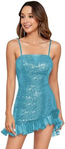 2025magic sequins gradual change color miniskirt  new suspender bead dress hip dress