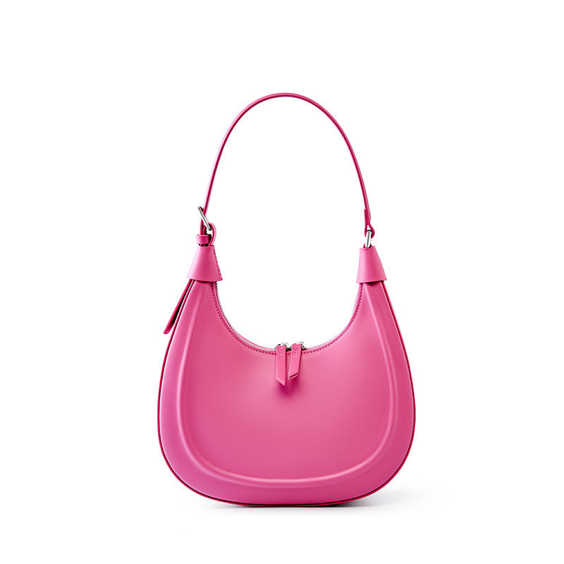 VLOVELAW 2025 Internet celebrity high-end cowhide half-moon bag fashion crescent armpit bag popular new leather casual shoulder messenger bag