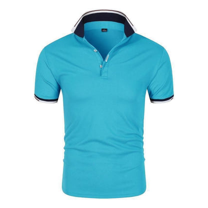 VLOVELAW 2025 Summer business men's polo shirt solid color cotton short-sleeved youth popular casual POLO shirt lapel short-sleeved T-shirt
