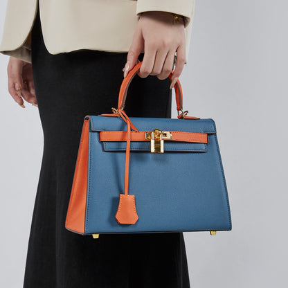 VLOVELAW 2025 Manufacturer wholesale palm print leather second generation Kelly contrasting bag shoulder quality women's bag crossbody versatile ins handbag