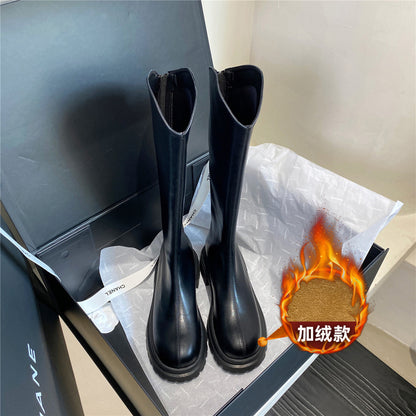 Boots Women's Chelsea Boots White Long Boots popular New Autumn and Winter Thick-soled Martin Boots Tall Knight Boots