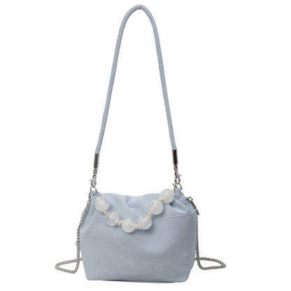 VLOVELAW 2025 Korean version of niche portable pearl fashion commuter messenger bag women's popular new trendy versatile high-end bucket bag