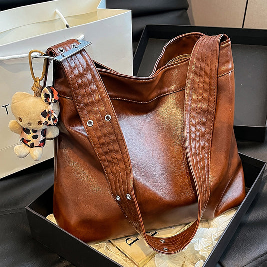 VLOVELAW 2025 Retro bag women's large capacity popular new casual versatile shoulder messenger bag niche work commuter tote bag