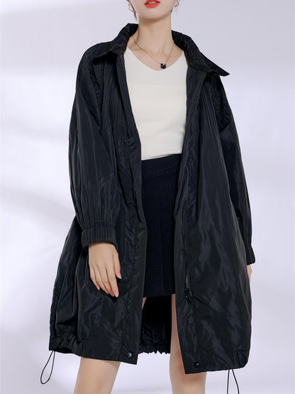 2025 cotton-padded clothes for women's high-end women's medium and long designs, pleated jackets, warm and fashionable cotton-padded clothes, casual and versatile.