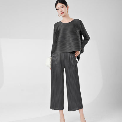 2025 Women's Small Women's Summer Suit Irregular Loose T-Shirt Top Casual Straight Pants Versatile Two-piece Set