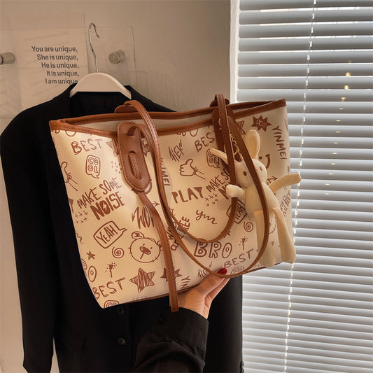 VLOVELAW 2025 Customized fashion women's bags, large-capacity printed shoulder tote bags, fashionable and versatile high-end handbags, women's bags