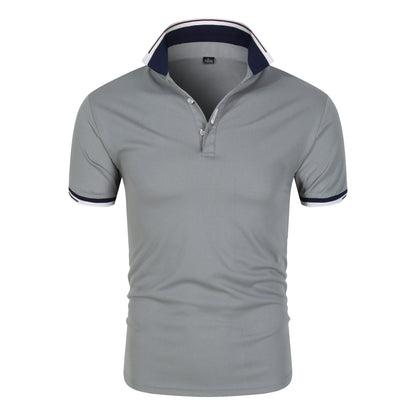VLOVELAW 2025 Summer business men's polo shirt solid color cotton short-sleeved youth popular casual POLO shirt lapel short-sleeved T-shirt