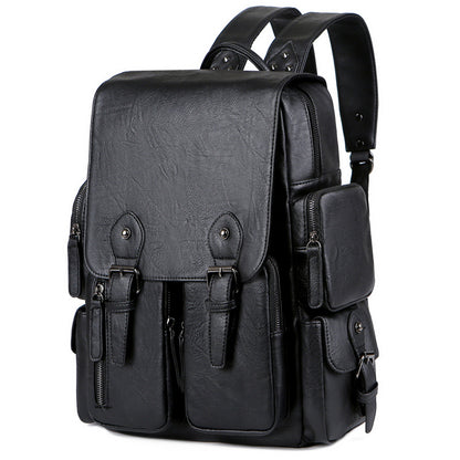 2025 Large capacity men's bag pu leather backpack men's backpack high-end fashion backpack backpack mail carrier document backpack