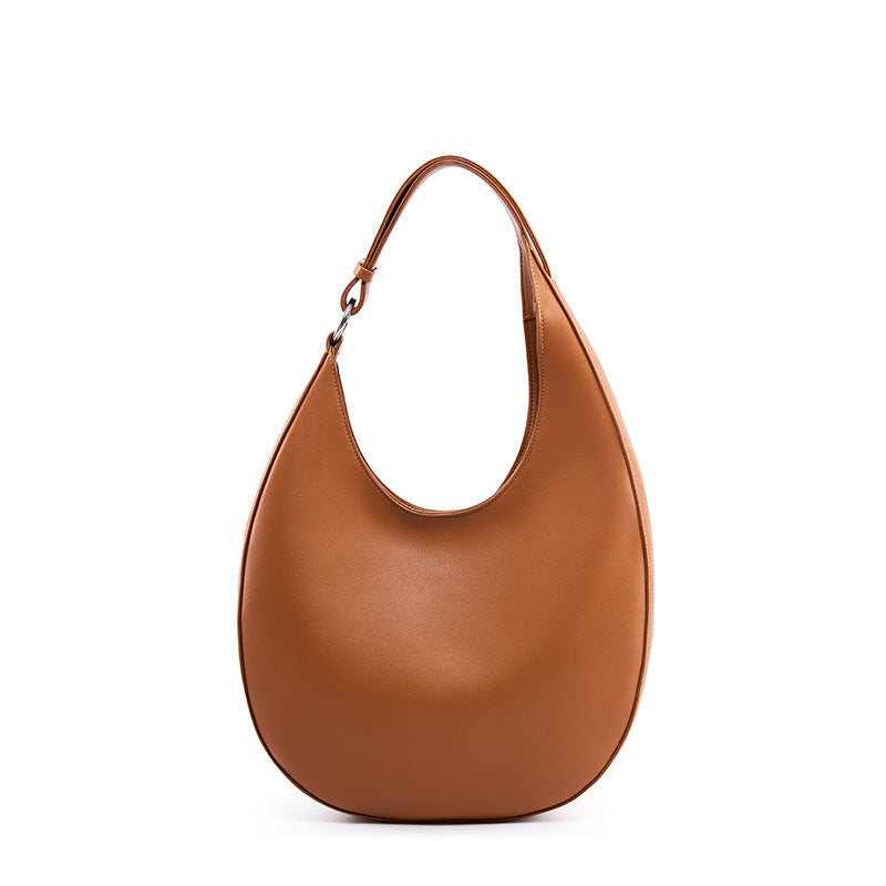 VLOVELAW 2025 popular new niche design special-shaped crescent bag, semi-round bag, one-shoulder underarm women's bag, leather messenger tote bag.