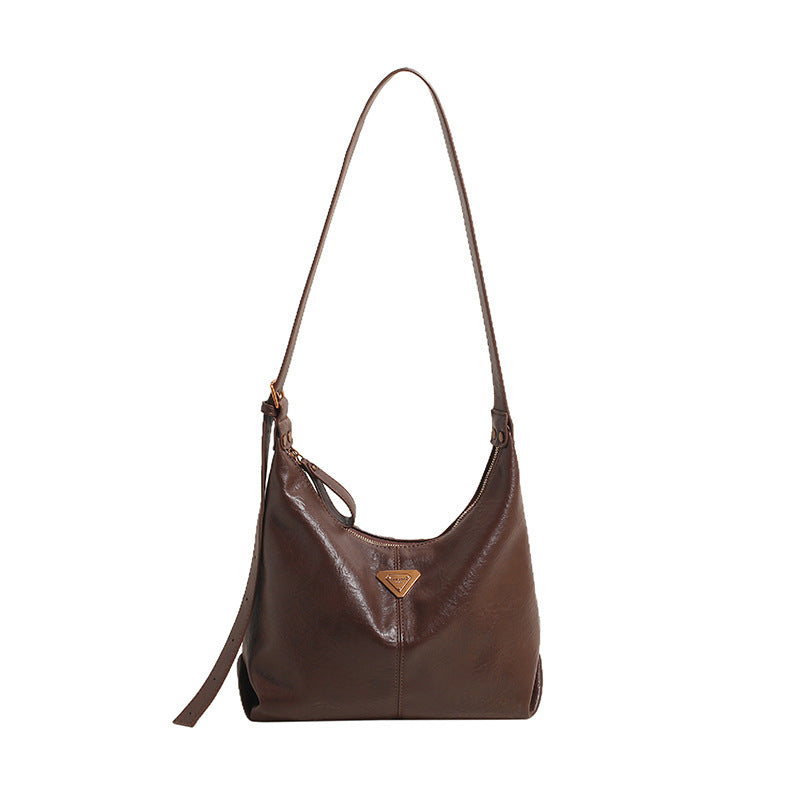VLOVELAW 2025 Large capacity retro bag women's popular new casual niche design shoulder messenger bag fashionable commuter dumpling bag
