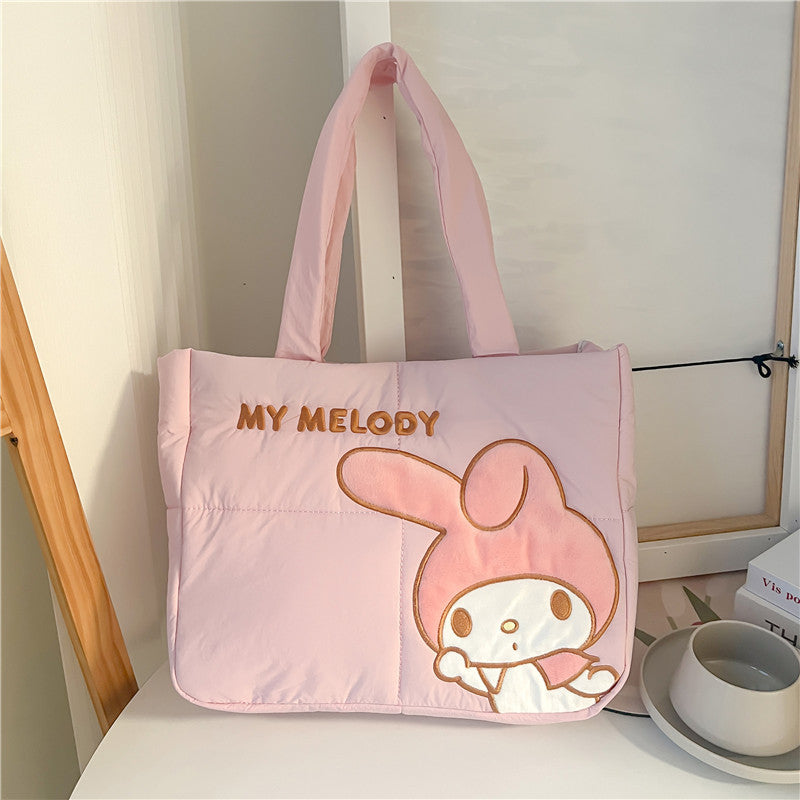VLOVELAW New Cartoon Cute down Cloth Handbag Pacha Dog Shoulder Bag Melody Clow M Tote Bag