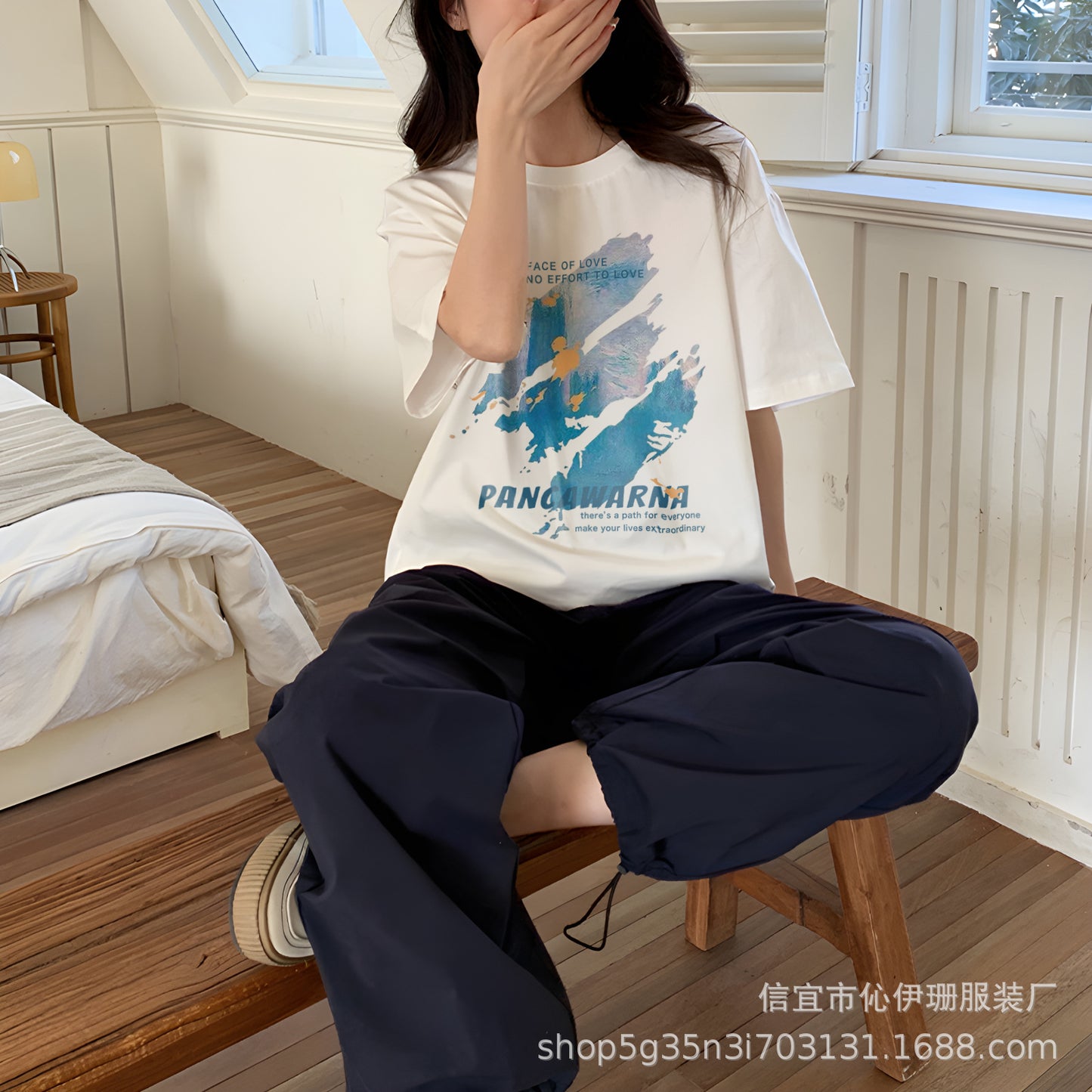 VLOVELAW Summer Women's Cotton Short-Sleeved T-shirts Women's  New Versatile Simple Style Loose Half-Sleeve Top Ins Trendy White
