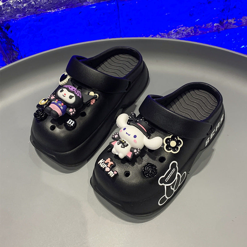 VLOVELAW Clow M Girls' Fashion Cartoon Slippers  Summer Children's Hole Shoes Big Children Girls' Soft Bottom Beach Sandals