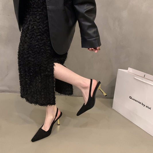 VLOVELAW  New Spring and Summer Temperamental Minority  Pointed High Heel Shoes Closed Toe Sandals Fairy Shoes Socialite Pumps
