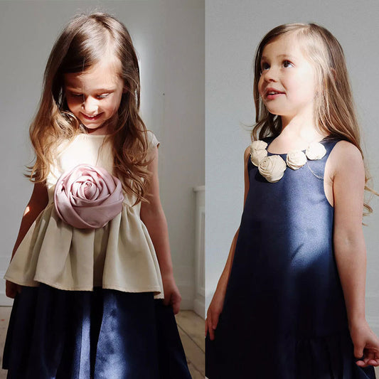 VLOVELAW Girl's Small Rose Dress KS Same Style  Spring and Summer Baby Dress Party Birthday Sleeveless Princess Dress