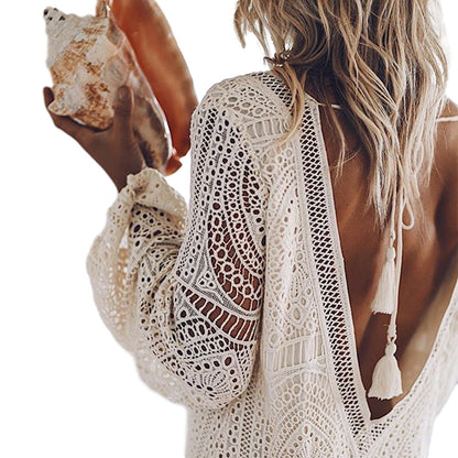 VLOVELAW European and American Summer Foreign Trade New Women's Clothing Dress EBay  Sexy Deep V Long Sleeve Beach Dress