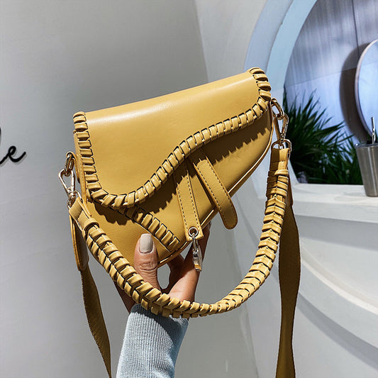 VLOVELAW  Bag Women's Bag Autumn New Fashion Shoulder Crossbody Personality Saddle Bag Korean Style Pure Color Artistic Trendy Bag Women's