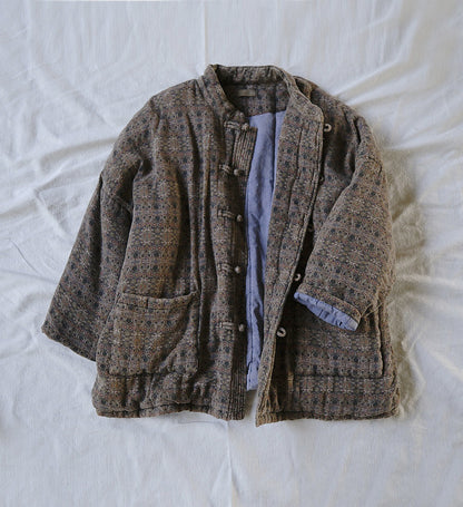 old retro printed loose cotton-padded clothes, heavy industry washed national comfortable casual thickened jacket M22338