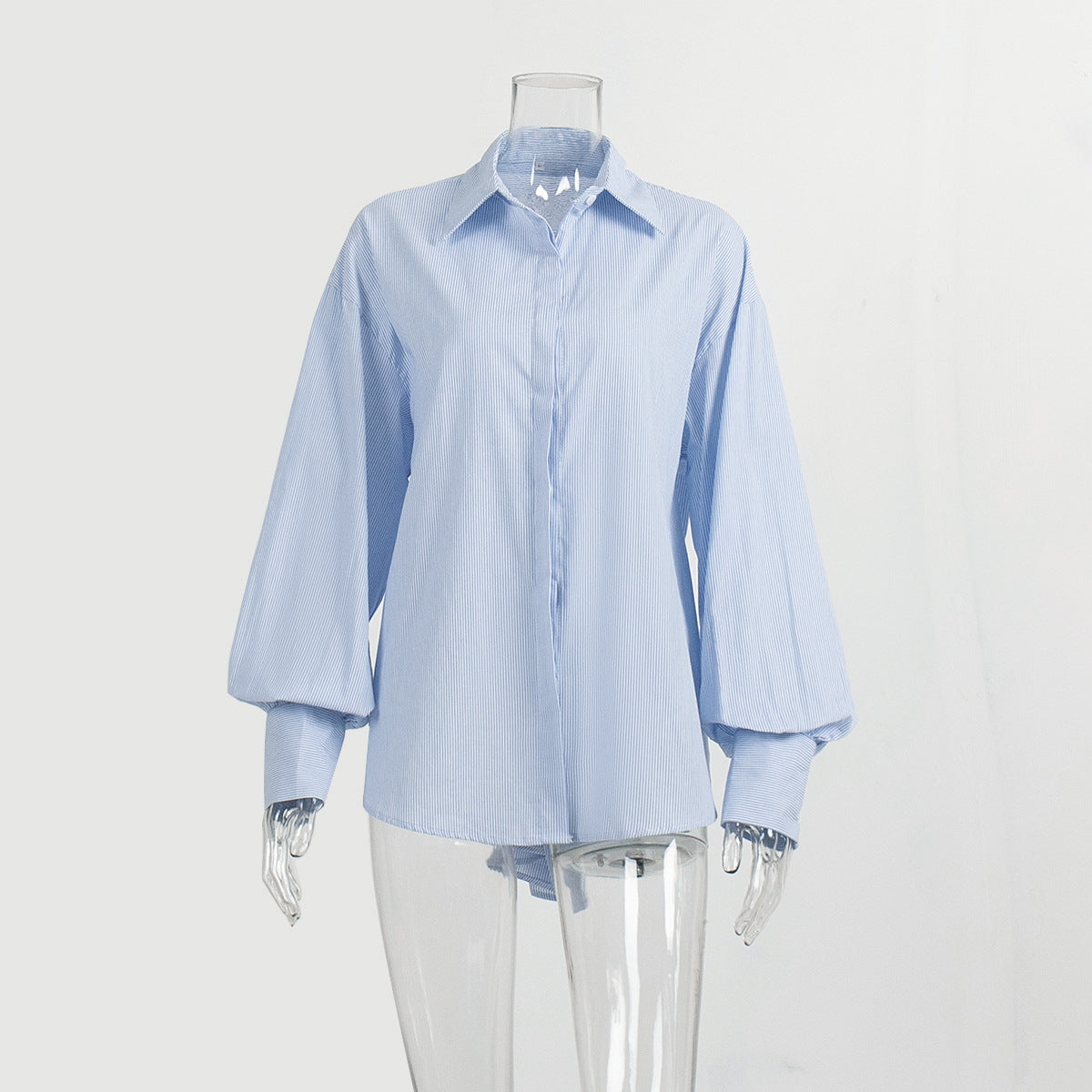 VLOVELAW  striped shirt Popular and 2025 popular autumn new simple high-end hidden button long-sleeved striped cardigan