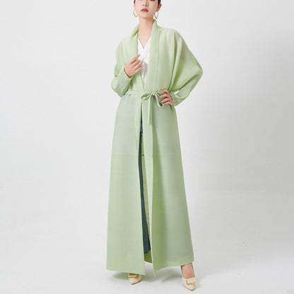 2025 Loose large size extended trench coat women's high-end sense of high-end New Middle East Popular trade abaya women's robe