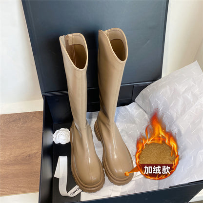 Boots Women's Chelsea Boots White Long Boots popular New Autumn and Winter Thick-soled Martin Boots Tall Knight Boots