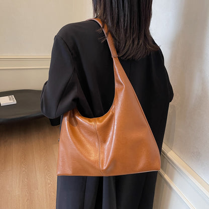 VLOVELAW 2025 Retro women's large-capacity underarm bag popular new casual shoulder shopping bag niche design commuter tote bag