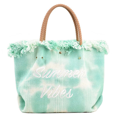 VLOVELAW Customized Cross-Border New Arrival Bag Women's Korean-Style Letter Tassel Canvas Bag Large Capacity Simple Student Shoulder Tote Bag