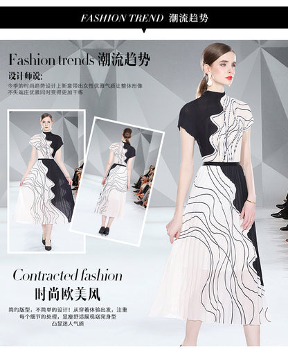 Folded suit women's summer  Hong Kong flavor light and familiar imperial sister style texture vest skirt two-piece set