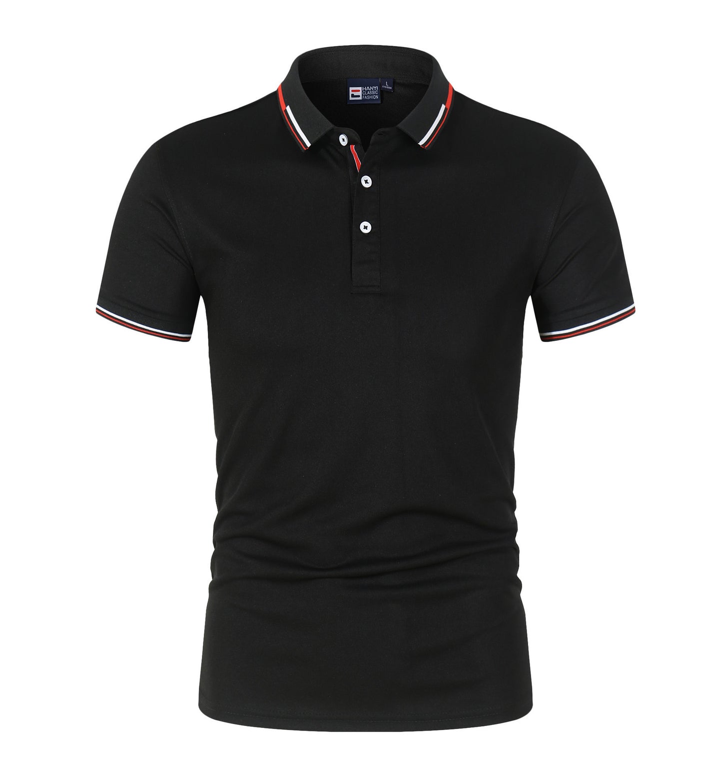 VLOVELAW 2025 New new solid color men's Polo shirt Popular trade large size light plate stand-up collar T-shirt  loose short sleeves, trendy