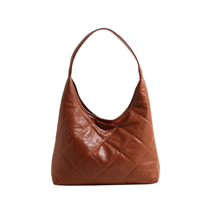 VLOVELAW 2025 Rhombus underarm bag women's large-capacity shoulder bag popular new niche design handbag commuter tote bag