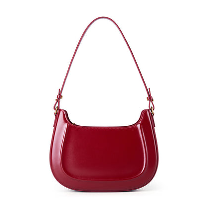 VLOVELAW 2025 Leather popular spring and summer retro saddle bag one shoulder oblique straddle women's bag red wedding bag for girlfriend gifts daily