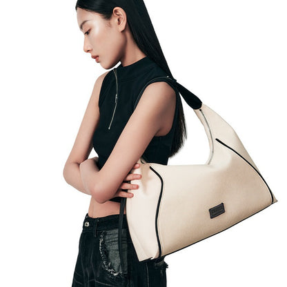 vlovelaw Omto Oatmeal Hobo Underarm Bag  New Style Faux Canvas Messenger Bag Women's High-Grade Large Capacity Bag Casual