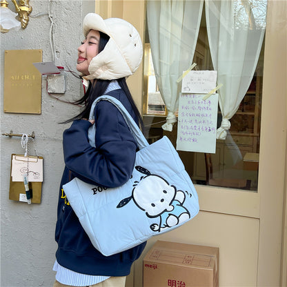 VLOVELAW New Cartoon Cute down Cloth Handbag Pacha Dog Shoulder Bag Melody Clow M Tote Bag