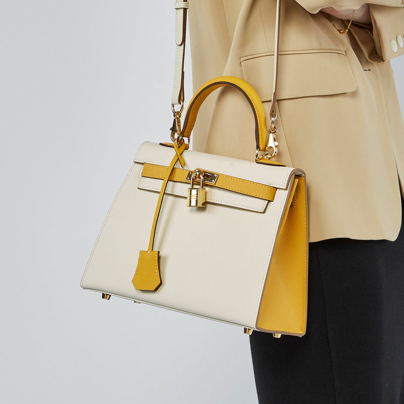 VLOVELAW 2025 Manufacturer wholesale palm print leather second generation Kelly contrasting bag shoulder quality women's bag crossbody versatile ins handbag