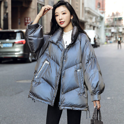 Black Zero Pressure Bread Down Jacket Women's popular Winter Clothing New Warm White Duck Down Small Down Jacket Tide